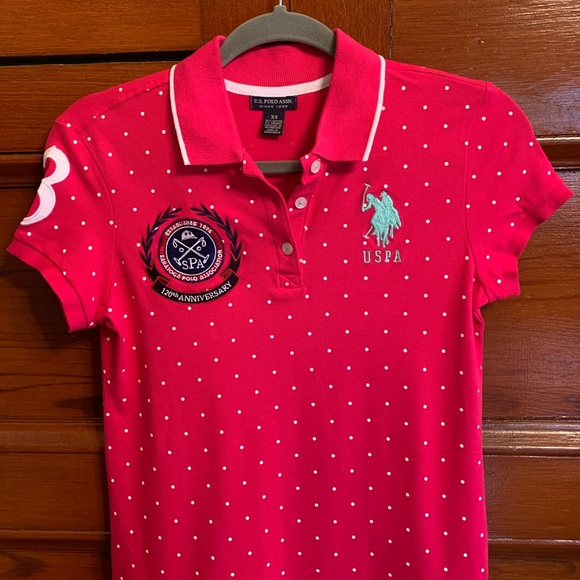 Polka Dot USPA Pink Polo Dress - Picture 4 of 4